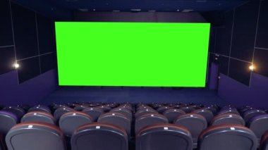 Sinema evde boş yeşil ekran.