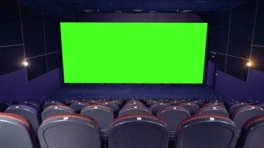 Sinema Salonu, sinema, film salonu. Sinema Salonu büyük chroma anahtar ekranda.