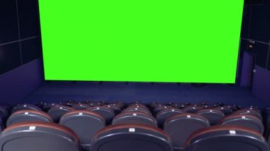 Boş film tiyatro ekran yeşil ekran arka plan boş sinema salonu ile.