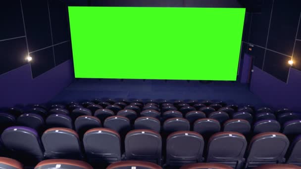 Teatro de cinema com tela verde. 4K . — Vídeo de Stock