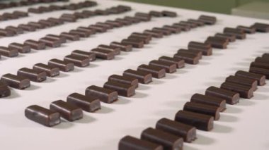 Hazır şeker fabrikası'nda üretim hattında geniş açı görünümü.