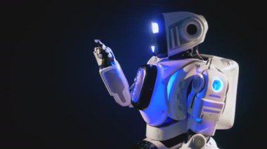 Bir robot görünmez gemide, yan görünüm musluklar.