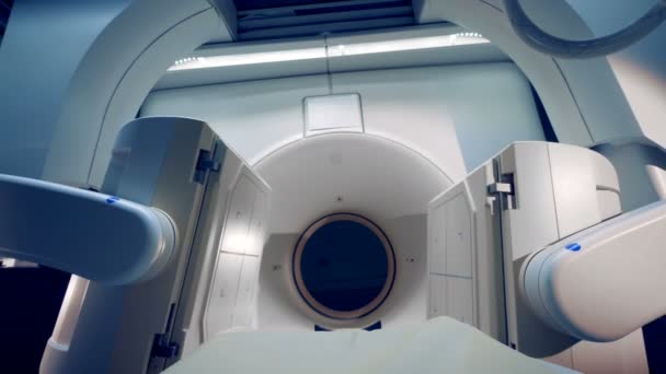 Části skeneru tomografie v práci. — Stock video
