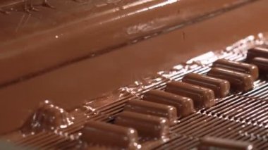 Çikolata şekerleme kapakları, yakın çekim.