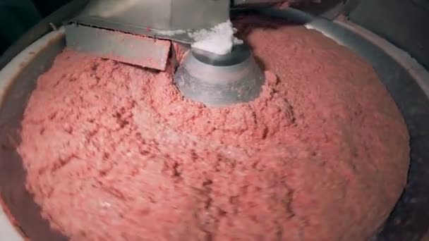 Minced meat rotates, close up. — Stock Video