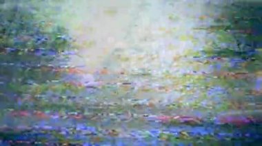 Video display is flickering with glitches. Real glitch, noise on a tv screen.