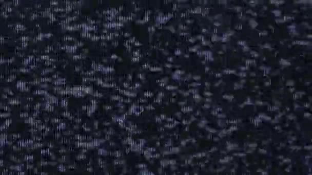 Pixeliserad bild av statiskt buller på en TV-skärm. Glitcher, sändningsbuller, abstrakt glitch. — Stockvideo