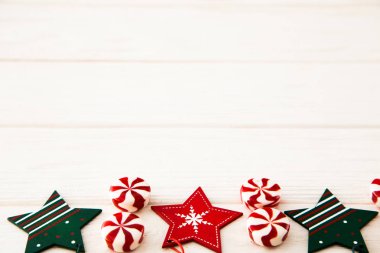 Noel kompozisyon. Candy, Noel dekorasyonu. Düz yatıyordu, en iyi görünümü