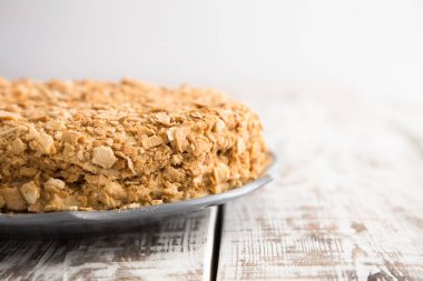 Ev yapımı kek Napoleon, puf böreği muhallebi krem pasta