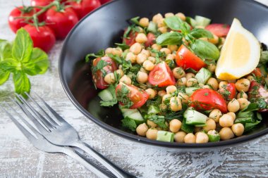 nohut ve sebze taze vejetaryen salata