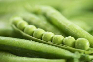 Yeşil bezelye pod, yeşil bezelye. Sebze arka plan