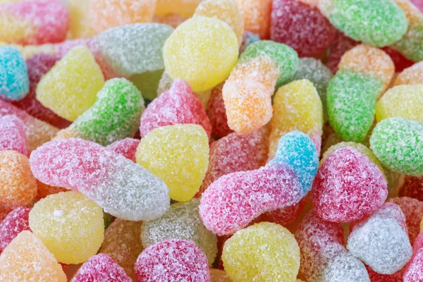 Renkli şeker close-Up. Lezzetli jöle şekerler ile kompozisyon