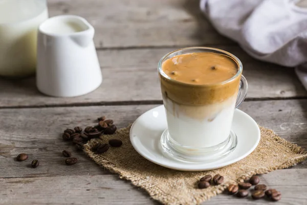 Coffee trend - dalgona coffee, whipped instant coffee. cream coffee, iced coffee