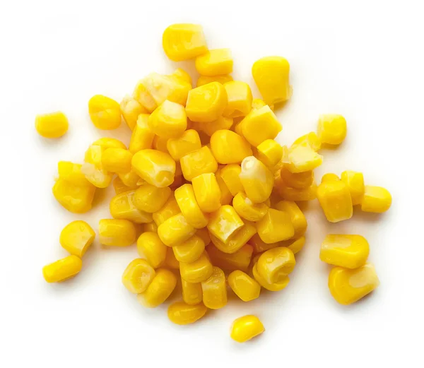 Sladká kukuřice izolované na bílém shora — Stock fotografie