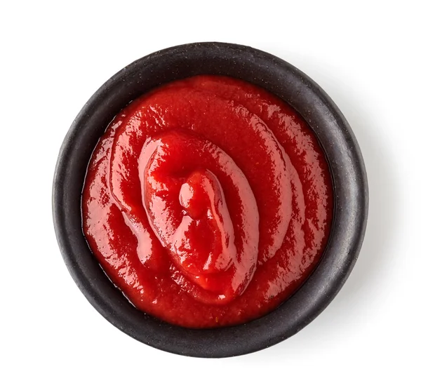 Ketchup o salsa de tomate sobre fondo blanco — Foto de Stock