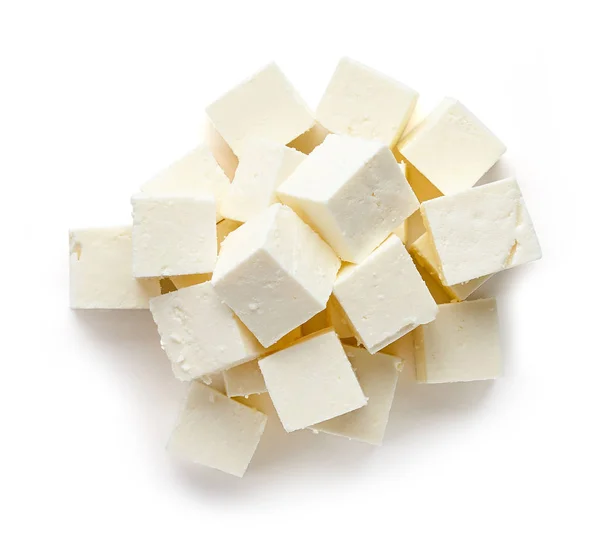 上から柔らかいチーズ正方形のヒープ — ストック写真