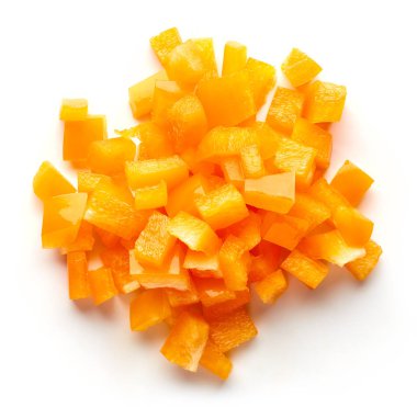 Doğranmış biber, yukarıdaki üzerinden yığını