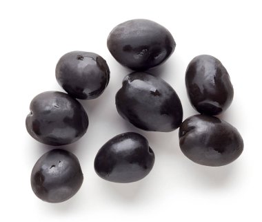 Yukarıdaki beyaz izole Siyah Zeytin