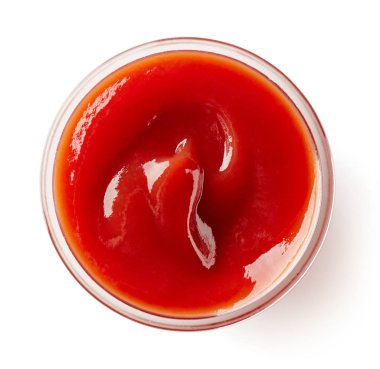 Beyaz zemin üzerine ketçap ya da domates sosu