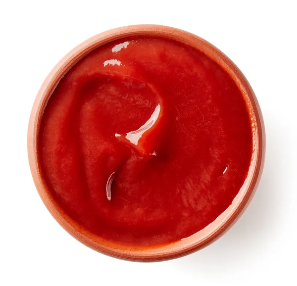 Ketchup or tomato sauce on white background — Stock Photo, Image