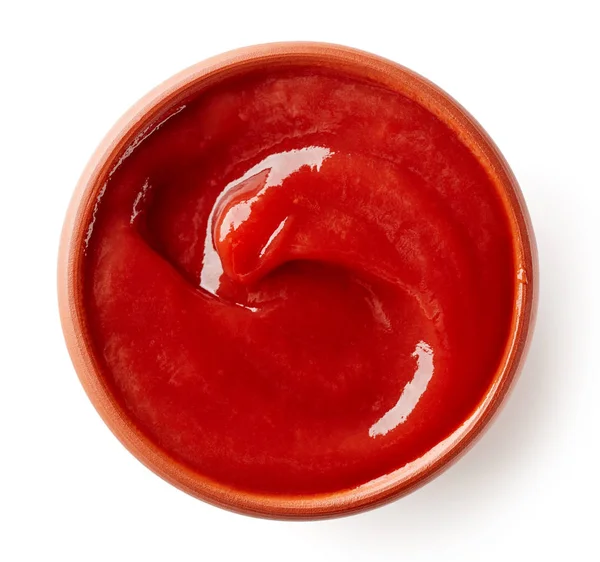 Ketchup sau sos de roșii pe fundal alb — Fotografie, imagine de stoc