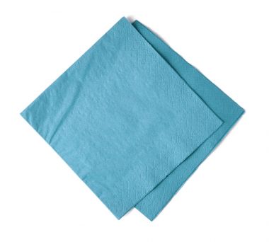 Yukarıdan ışık mavi kağıt peçete