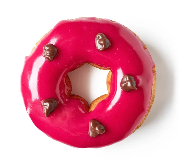 गुलाबी डोनट वरील पांढरा वर वेगळे — स्टॉक फोटो, इमेज