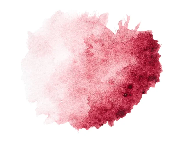 Warna cat air merah tangan digambar — Stok Foto