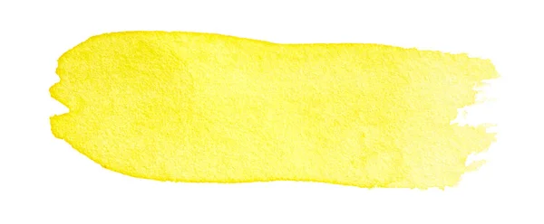 Yellow watercolor brush stroke hand digambar — Stok Foto