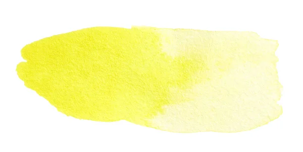 Yellow watercolor brush stroke hand digambar — Stok Foto