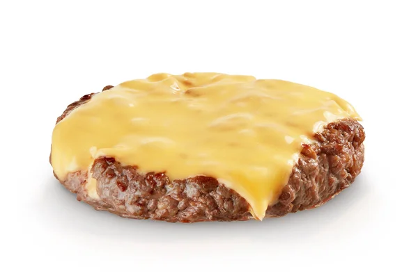 Hamburger patty with melting cheese slice — ストック写真