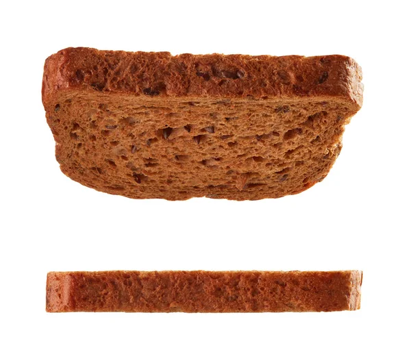 Toastbrot Für Sandwich Schwebt Isoliert Auf Weißem Hintergrund — Stockfoto