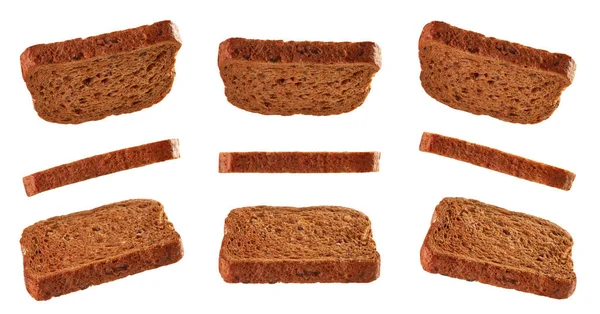 Toasted Breads Sandwich Levitating Isolated White Background — Stock Photo, Image