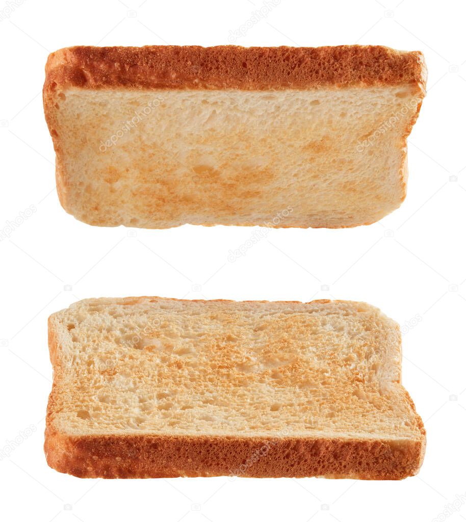 Toasted breads for sandwich levitating isolated on white background