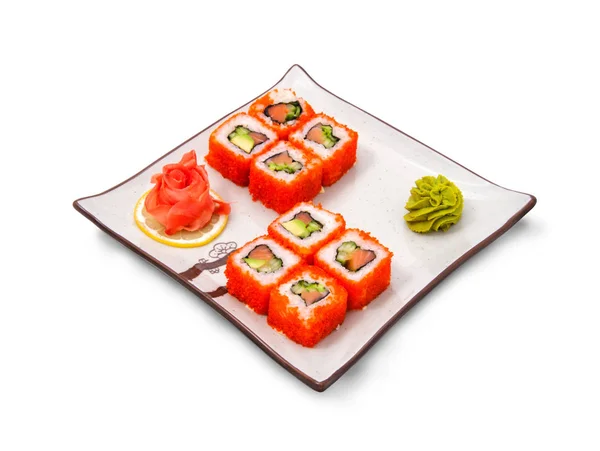 Sushi roll készlet kaviárral Stock Kép