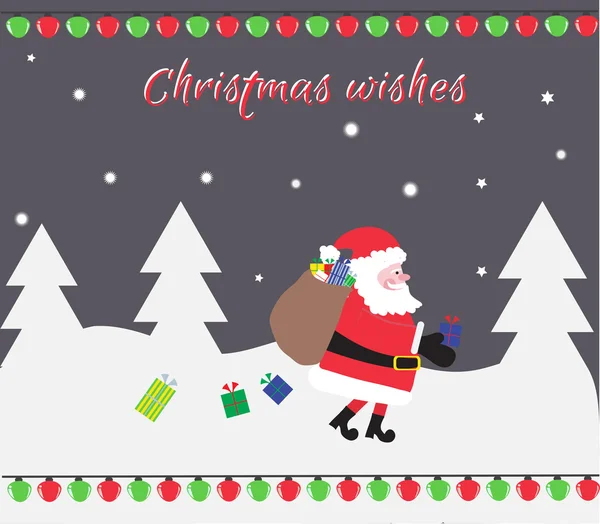 Cartão de Natal. Desejos natalícios — Vetor de Stock