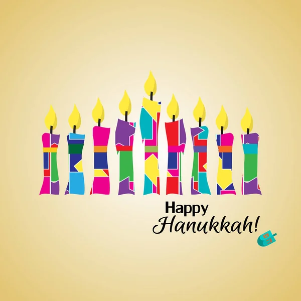 Happy Hanukkah greeting card design. Vector illustration. — Stock Vector