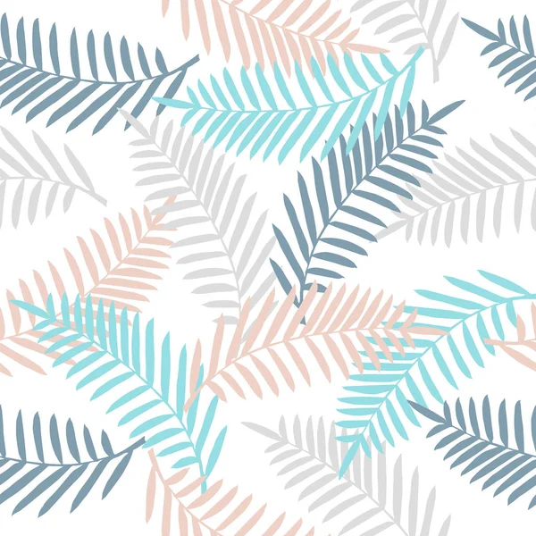 Hojas de palma tropical, hoja de la selva sin costuras vector floral patrón fondo . — Vector de stock