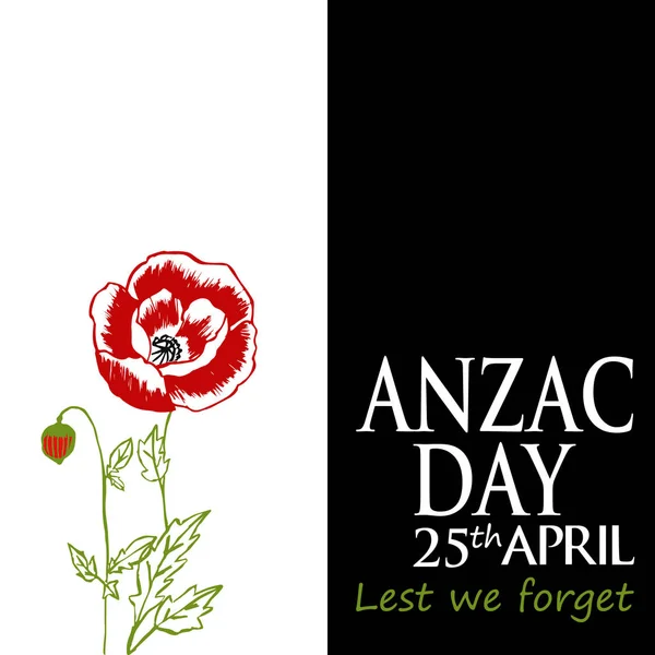 ANZAC (Australia New Zealand Army Corps) Cartão de Dia —  Vetores de Stock