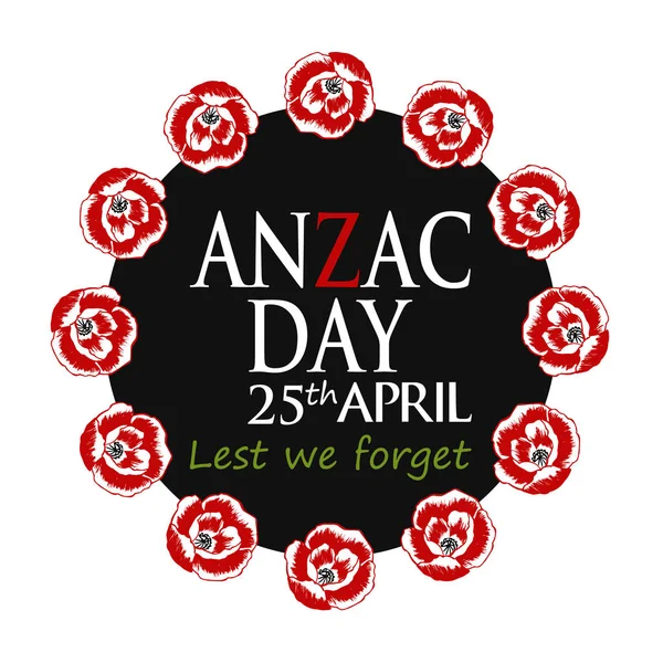 ANZAC (Australia New Zealand Army Corps) Cartão de Dia —  Vetores de Stock