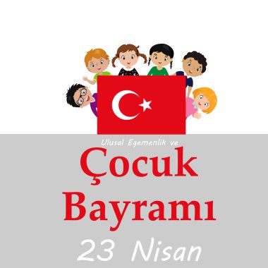vektör çizimi cocuk baryrami 23 nisan, Çeviri: Türk 23 Nisan Ulusal egemenlik ve çocuk gün.