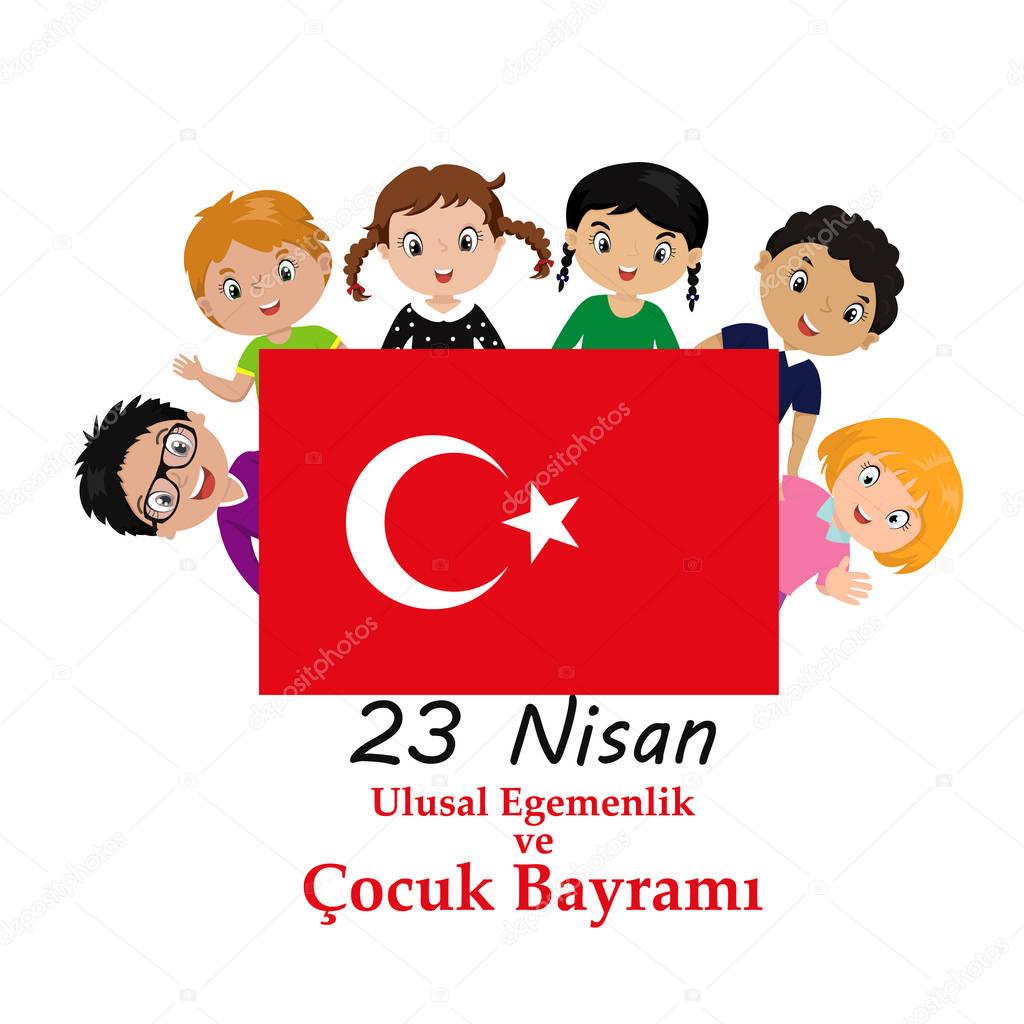 Graphic design to the Turkish holiday, kids icon, children logo