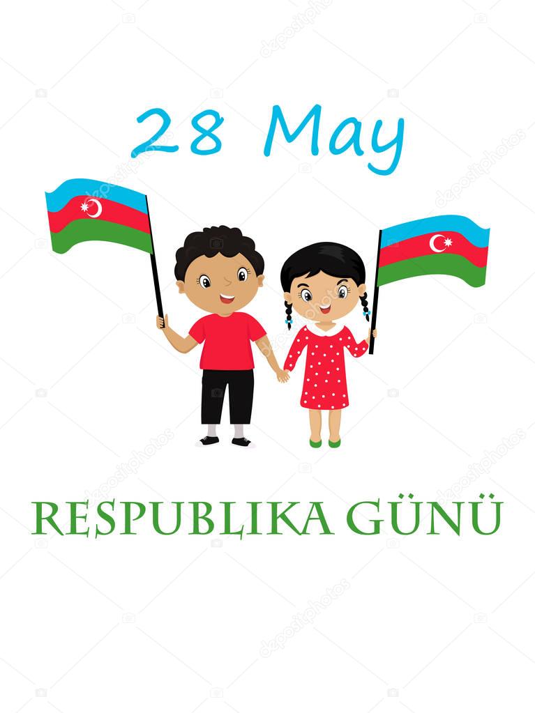 28 May Respublika gunu. Translation from azerbaijani: 28th May Republic day of Azerbaijan.