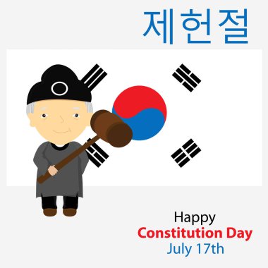 tebrik kartı Anayasa günü Kore Cumhuriyeti. Korece: Anayasa günü.