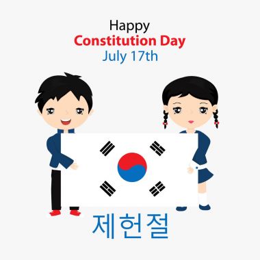 tebrik kartı Anayasa günü Kore Cumhuriyeti. Korece: Anayasa günü.