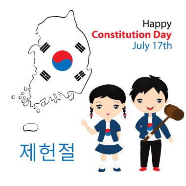 tebrik kartı Anayasa günü Kore Cumhuriyeti. Korece: Anayasa günü.