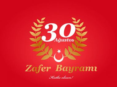 şekil 30 Ağustos zafer Bayramı zafer gün Türkiye vektör. 