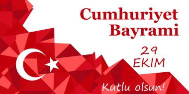 Vektör illüstrasyonu 29 ekim Cumhuriyet Bayrami kutlu olsun, Cumhuriyet Günü Türkiye.