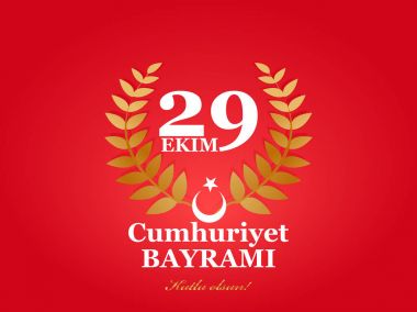 Vektör illüstrasyonu 29 ekim Cumhuriyet Bayrami kutlu olsun, Cumhuriyet Günü Türkiye.