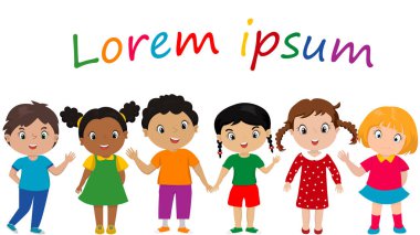 komik karikatür çocuklar. Vektör çizim. afiş